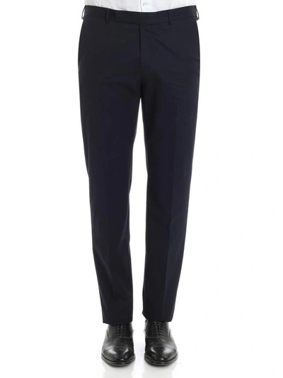 Shop Ermenegildo Zegna Cotton Trousers In Blue