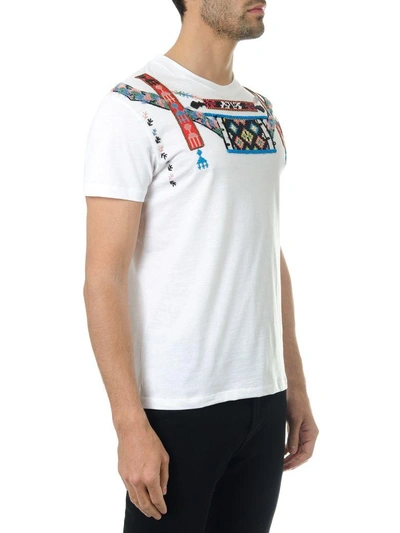 Shop Valentino White Cotton T-shirt With Embroidery In White-multicolor