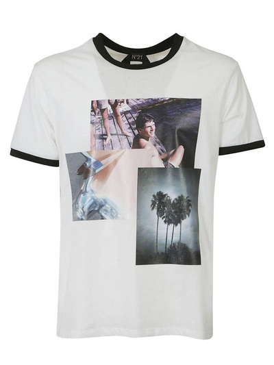 Shop N°21 Printed T-shirt In Bianco