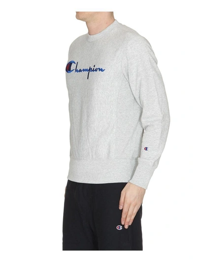Shop Champion Crew Neck Sweatshirt In Light Grey