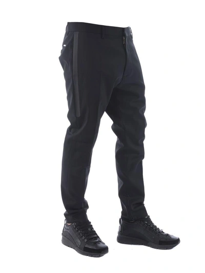 Shop Dsquared2 Tapered Trousers In Nero