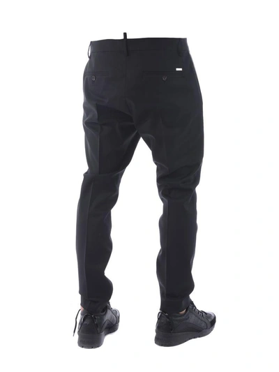 Shop Dsquared2 Tapered Trousers In Nero