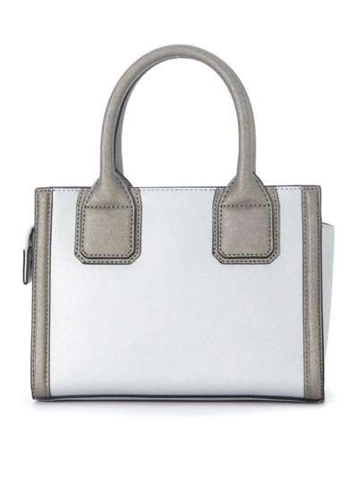 Shop Karl Lagerfeld Klassic Mini Silver Leather Handbag In Argento