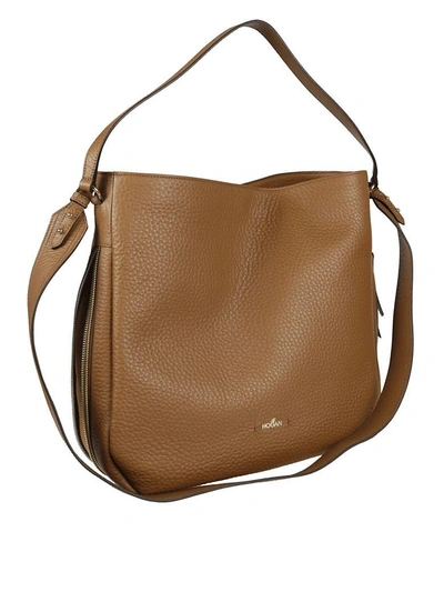 Shop Hogan Hobo Shoulder Bag In Brown