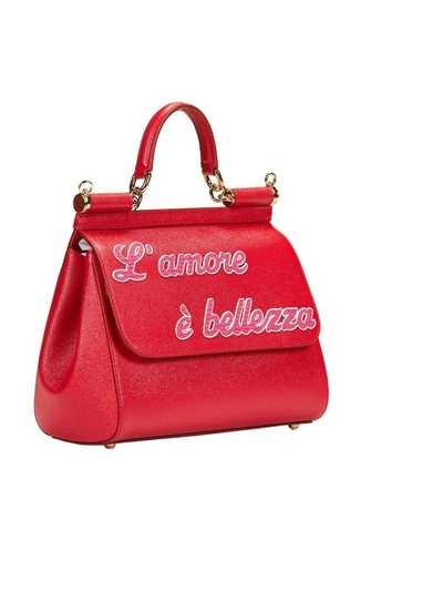 Shop Dolce & Gabbana Sicily Shoulder Bag In Rosso