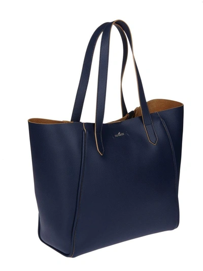 Shop Hogan Logo Detail Tote In Blue