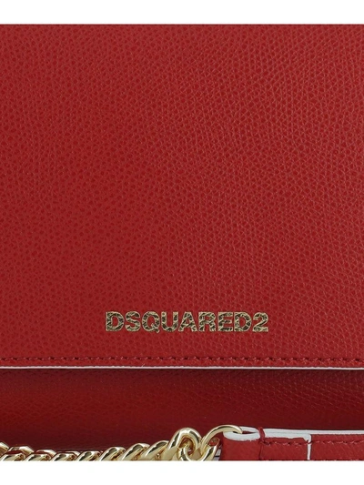 Shop Dsquared2 Red Leather Shoulder Bag