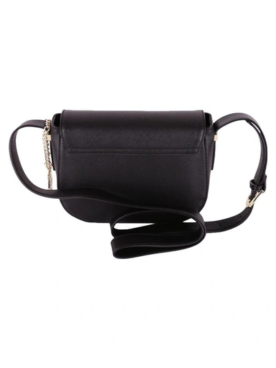 Shop Trussardi Levanto Saffiano Faux Leather Shoulder Bag In Black