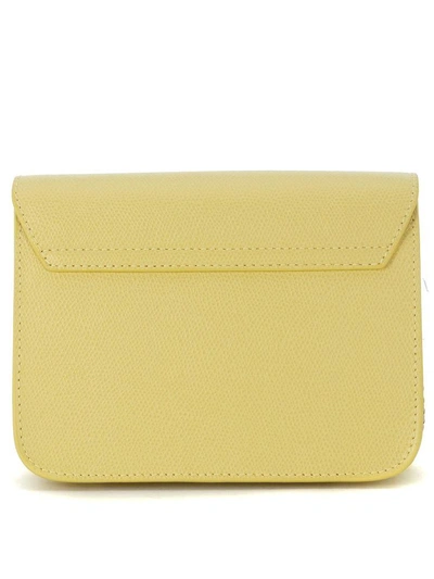 Shop Furla Metropolis Mini Yellow Leather Shoulder Bag In Giallo