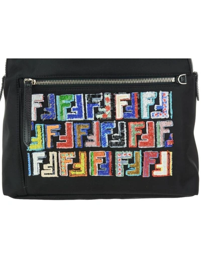 Shop Fendi Ff Backpack In Black-multicolor