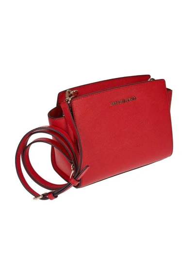 Shop Michael Kors Michael  Medium Selma Shoulder Bag In Bright Red