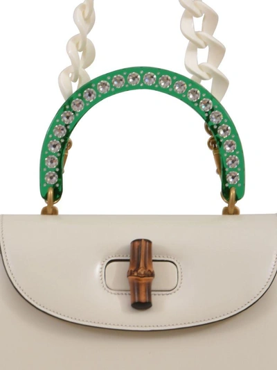 Shop Gucci Bamboo Medium Bag In White