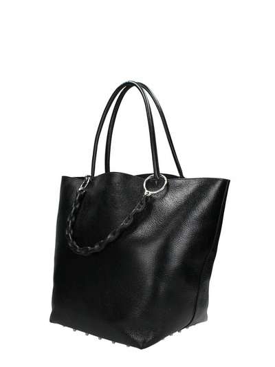 Shop Alexander Wang Roxy Bag In Black Grained Leather