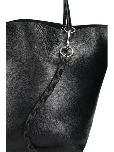 Shop Alexander Wang Roxy Bag In Black Grained Leather
