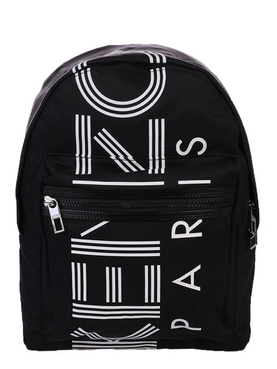 Shop Kenzo Black Logo Backpack