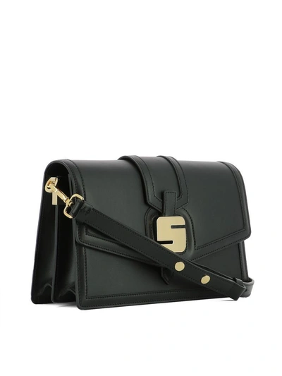 Shop Serapian Black Leather Shoulder Bag