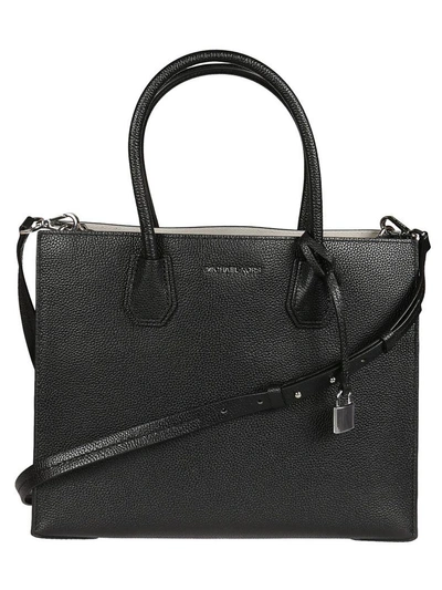Shop Michael Kors Leather Tote In Nero