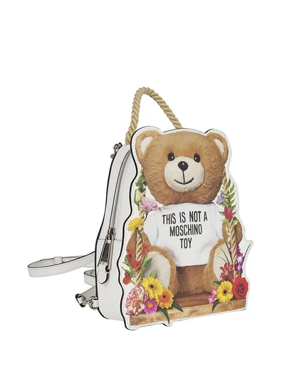 Shop Moschino Teddy Bear Backpack In White