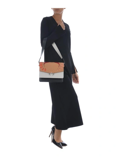 Shop Paula Cademartori Twiggy Shoulder Bag In Beige/bianco/nero