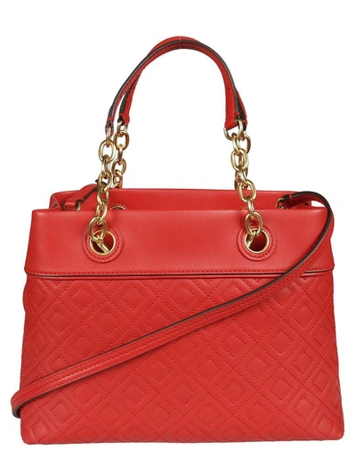 Shop Tory Burch Fleming Small Tote In Exotic Red