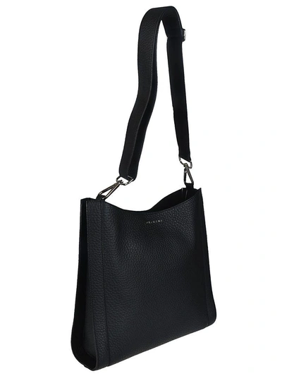 Shop Orciani Leather Shoulder Bag In Nero