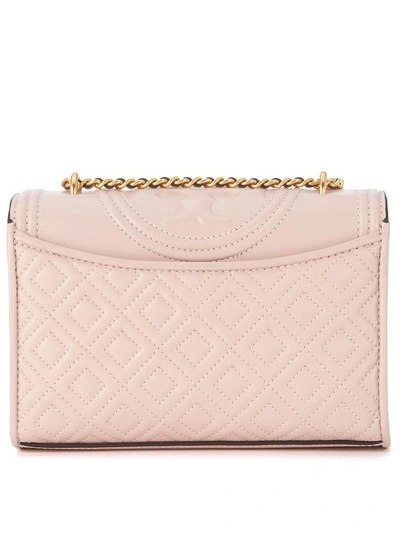 Shop Tory Burch Fleming Small Pink Leather Shoulder Bag In Rosa