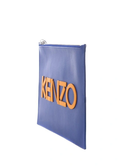 Shop Kenzo Paris Clutch In Blu Cobalto