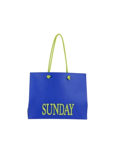 Shop Alberta Ferretti Rainbow Week Fluo Shopping Bag In Blue