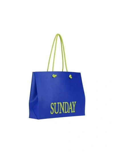 Shop Alberta Ferretti Rainbow Week Fluo Shopping Bag In Blue