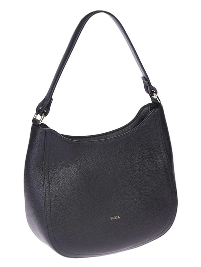 Shop Furla Bloom S Grained Leather Bag In Black