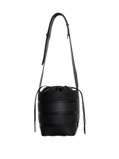 Shop Paco Rabanne Leather Bucket Bag In Nero