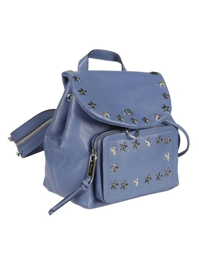 Shop Jimmy Choo Suki Backpack In Violet Blue/silver Gunmetal
