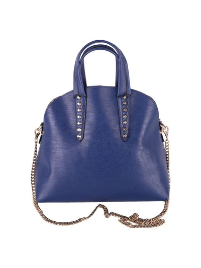 Shop Trussardi Aspen Faux Leather Bag In Blue