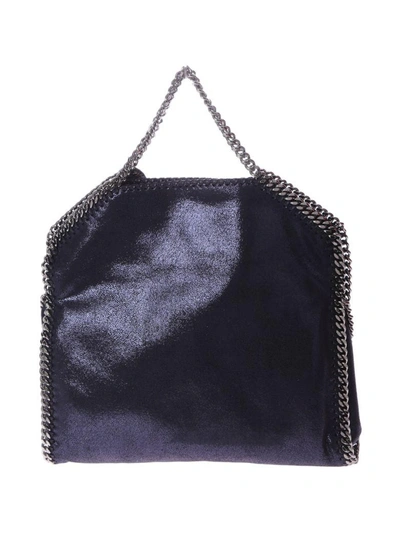 Shop Stella Mccartney Falabella Triple Chain Faux Leather Bag In Blue