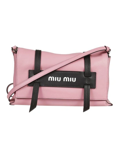 Shop Miu Miu Classic Logo Shoulder Bag
