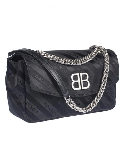 Shop Balenciaga Bb Shoulder Bag In Black