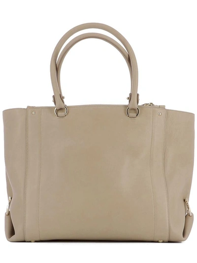 Shop Ferragamo Beige Leather Shoulder Bag