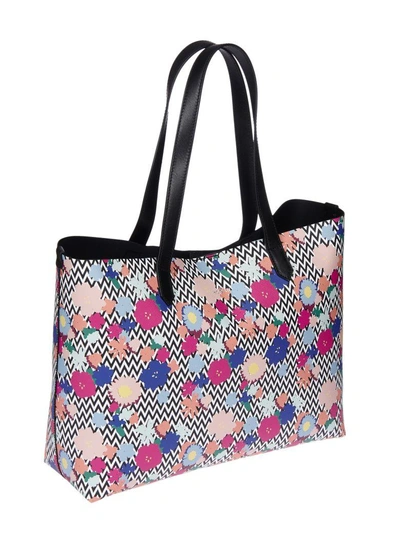 Shop Hogan Floral Shopper Bag In Multicolor