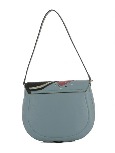 Shop Furla Light Blue Leather Shoulder Bag