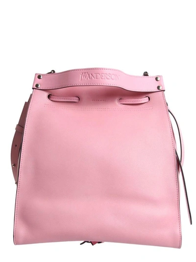 Shop Jw Anderson Drawstring Bucket Bag In Rosa