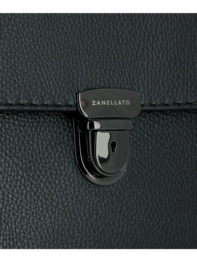 Shop Zanellato Black Leather Handle Bag