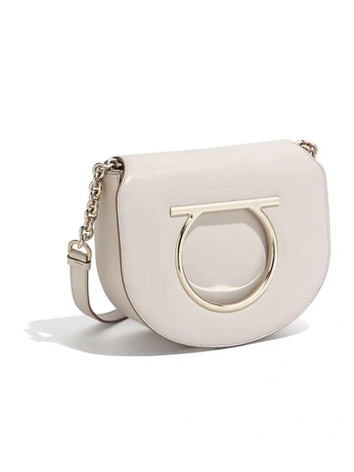 Shop Ferragamo Gancini Flap Shoulder Bag In Jasmine Flower