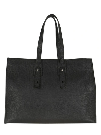 Shop Orciani Buckled Logo Tote In Nero