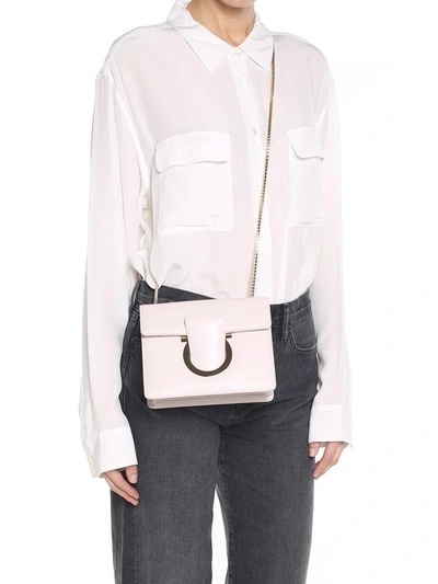 Shop Ferragamo Thalia Leather Shoulder Bag In Rosa