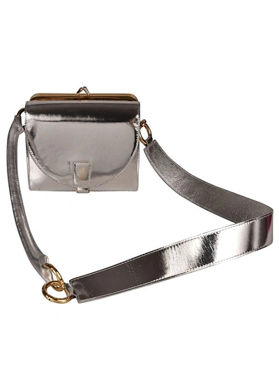 Shop Sacai Classic Shoulder Bag In Silver