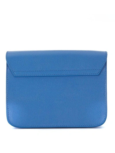 Shop Furla Metropolis Mini Sky Blue Leather Shoulder Bag In Azzurro
