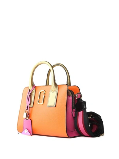 Shop Marc Jacobs Little Big Shot Saffiano-leather Shoulder Bag In Arancione