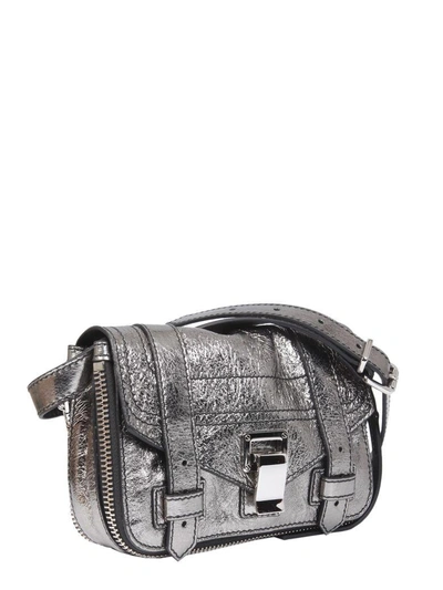 Shop Proenza Schouler Ps1 Plus Mini Crossbody Bag In Argento