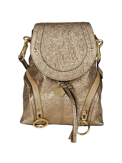 Shop See By Chloé Mini Metallic Backpack In Silver