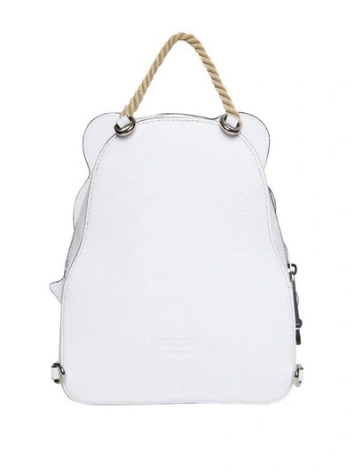 Shop Moschino Teddy Bear Backpack In Bianco